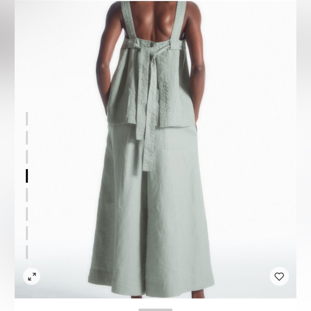 COS Pale Mint Linen Wide-Leg Jumpsuit Set - Picture 9 of 14